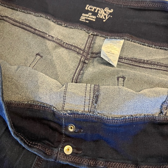 2X Terra & Sky Crop Jeans Womens Plus Size 30W 22W Blue Denim Stretch Spandex. - Picture 5 of 8